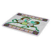 RunequineTM Glass Cutting Board: Green Norse Horse Snijplank (Hoek)