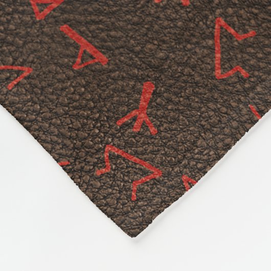Runes op leer fleece deken (Hoek)