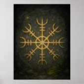 Runestone AEgishjálmur – Oudnoorse bescherming S Poster (Voorkant)