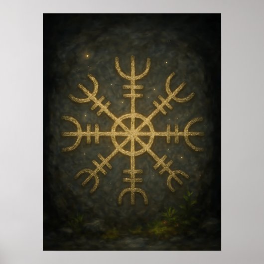 Runestone AEgishjálmur – Oudnoorse bescherming S Poster (Voorkant)