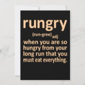 Rungry Definition Half Marathon Runner Running Gra Bedankkaart (Voorkant)