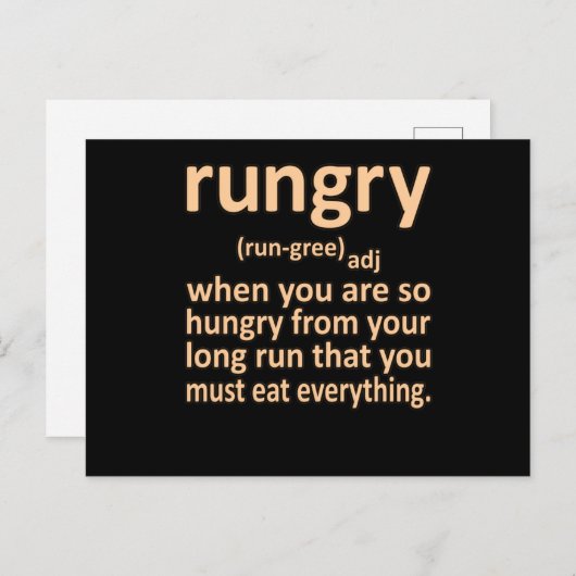 Rungry Definition Half Marathon Runner Running Gra Uitnodiging Briefkaart (Voorkant / Achterkant)