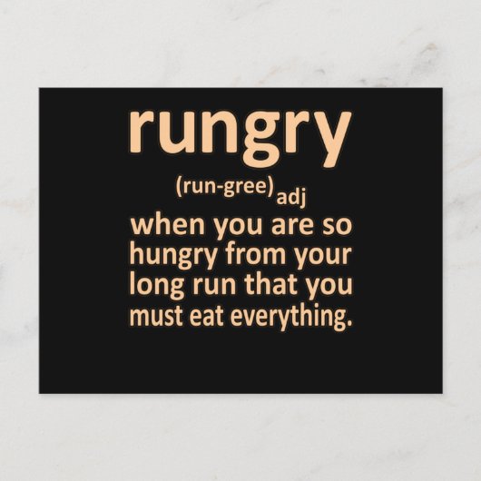 Rungry Definition Half Marathon Runner Running Gra Uitnodiging Briefkaart (Voorkant)