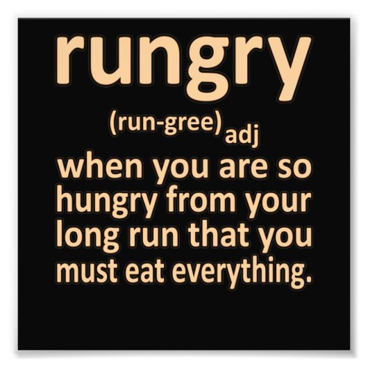 Rungry Definition Half Marathon Runner van Gra Foto Afdruk (Voorkant)