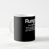 Rungry Definition Runner Hunger die honger lijdt Koffiemok (Voorkant links)