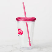 Runher Running Pink Bold Retro Font Motivational Acryl Drinkbeker (Links)