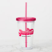 Runher Running Pink Bold Retro Font Motivational Acryl Drinkbeker (Voorkant)
