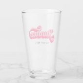 Runher Running Pink Bold Retro Font Motivational Glas (Achterkant)