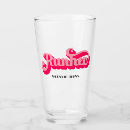 Runher Running Pink Bold Retro Font Motivational Glas