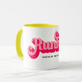 Runher Running Pink Bold Retro Font Motivational Mok (Voorkant links)