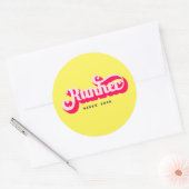 Runher Running Pink Bold Retro Font Motivational Ronde Sticker (Envelop)