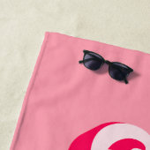 Runher Running Pink Bold Retro Font Motivational Strandlaken (In situ)