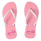 Runher Running Pink Bold Retro Font Motivational Teenslippers (Voetbed)