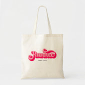 Runher Running Pink Bold Retro Font Motivational Tote Bag (Voorkant)