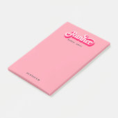 Runher Running Pink Retro Font Motivatie Post-it® Notes (Schuin)