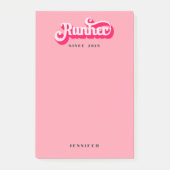 Runher Running Pink Retro Font Motivatie Post-it® Notes (Voorkant)