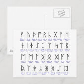 Runic Alphabet Briefkaart (Voorkant / Achterkant)
