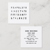 Runic Alphabet [Futhorc] Vierkante Visitekaartje (Voorkant / Achterkant)