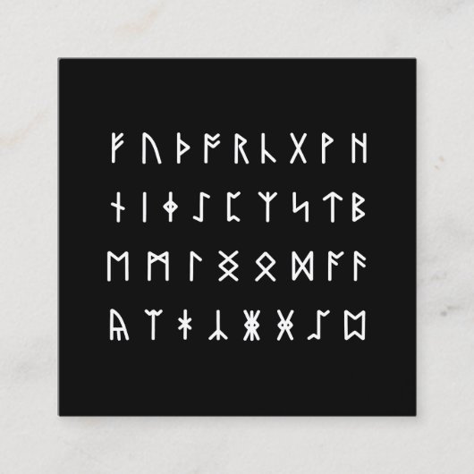 Runic Alphabet [Futhorc] Vierkante Visitekaartje (Voorkant)