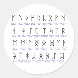 Runic Alphabet Ronde Sticker
