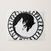 Runic Dire Wolf viking norse nordic runes Legpuzzel (Horizontaal)