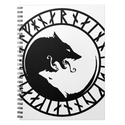 Runic Dire Wolf viking norse nordic runes Notitieboek (Voorkant)