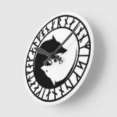 Runic Dire Wolf viking norse nordic runes Ronde Klok (Hoek)