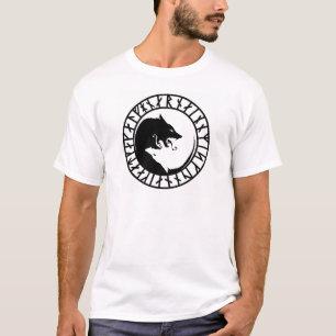 Runic Dire Wolf viking norse nordic runes T-shirt