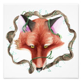 Runic Fox Watercolor Foto Afdruk (Voorkant)