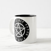 Runic Pentacle Coffee Cup Tweekleurige Koffiemok (Voorkant links)
