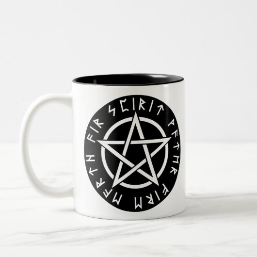 Runic Pentacle Coffee Cup Tweekleurige Koffiemok (Links)