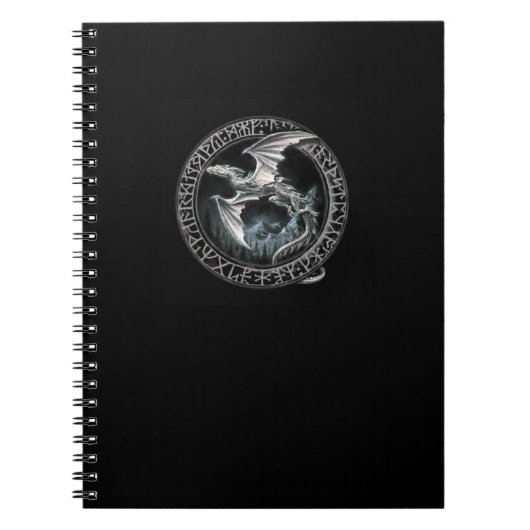 Runic Silver Dragon-laptop Notitieboek (Voorkant)