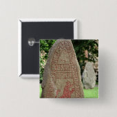 Runic stone vierkante button 5,1 cm (Voorkant /achterkant)