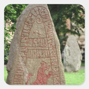Runic stone vierkante sticker