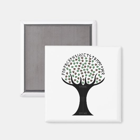 Runic Tree Magnets Magneet (Voorkant / Achterkant)