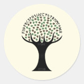 Runic Tree Sticker (Rond) (Voorkant)