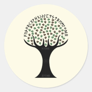 Runic Tree Sticker (Rond)