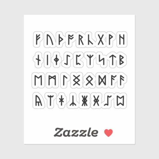 Runisch alfabet [Futhorc] Sticker (Vel)