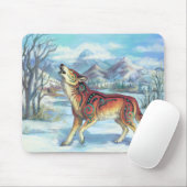 Runische Winterwolf Muismat (Met muis)