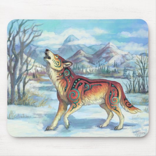 Runische Winterwolf Muismat (Voorkant)