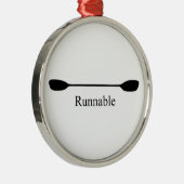 Runnable Kayak Paddle Metalen Ornament (Rechts)