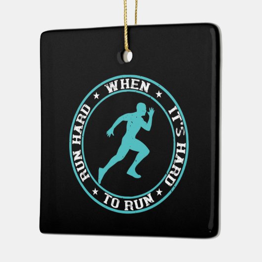 Runnen - Draai hard wanneer het moeilijk is te lop Keramisch Ornament (Links)