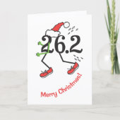 Runner 26.2 Marathon kerstfeestdag Kaart (Voorkant)