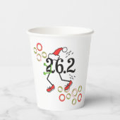 Runner 26.2 Marathon kerstfeestdagen Cups Papieren Bekers (Achterkant)