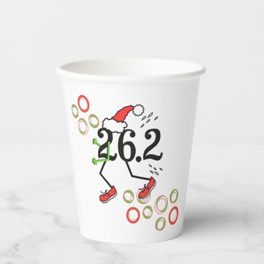 Runner 26.2 Marathon kerstfeestdagen Cups Papieren Bekers (Voorkant)