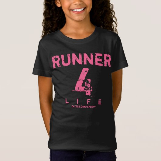 Runner 4 Life - Roze T-shirt (Voorkant)