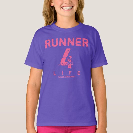 Runner 4 Life - Roze T-shirt (Voorkant)