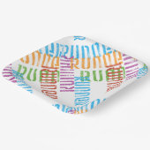 Runner Abstract Kleurrijk Papieren Bordje (Gebogen)