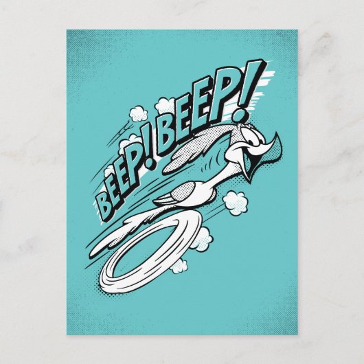 RUNNER™ BEEP BEEP!™ Halftone Briefkaart (Voorkant)