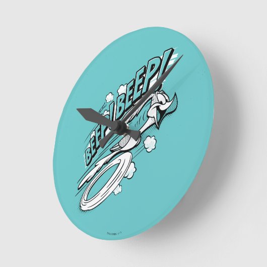 RUNNER™ BEEP BEEP!™ Halftone Ronde Klok (Hoek)